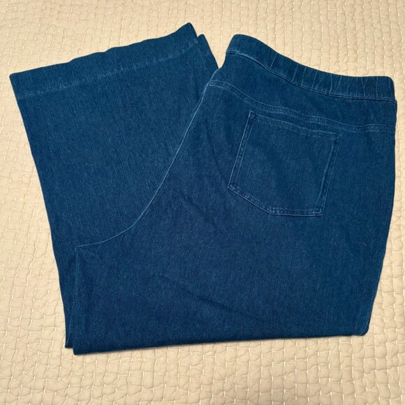 Isaac Mizrahi Knit Denim Pull On Wide Leg Cropped Pant - Size: 5X - NWT - Picture 3 of 13